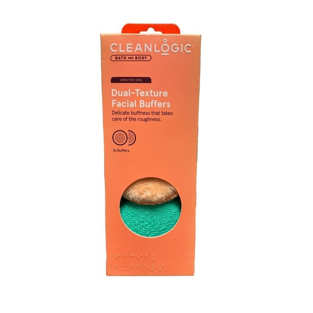 Clean Logic Dual-Texture Facial Buffers Sensitive Skin - 3ct